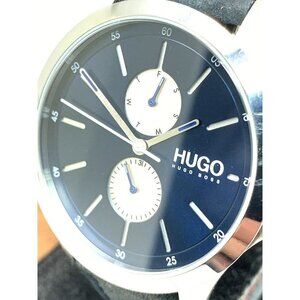 Hugo Boss Men's Watch HB.335.1.14.3118 Quartz Blue Dial Leather Band 41mm